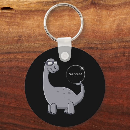 Solar Eclipse Dino 04.08.2024 Leuke Peuter Jongens Sleutelhanger (Voorkant)