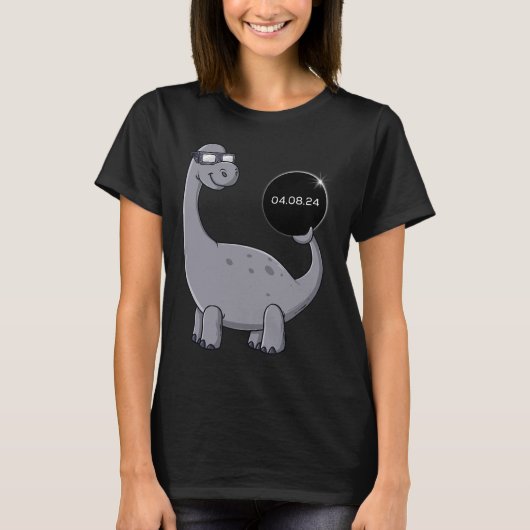 Solar Eclipse Dino 04.08.2024 Leuke Peuter Jongens T-shirt (Voorkant)