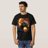 Solar Eclipse Dragon 2024 of Naam toevoegen Mannen T-shirt (Voorkant volledig)