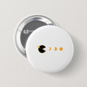 Solar Eclipse Gamer Eating Sun Retro Videogame Me Ronde Button 5,7 Cm (Voorkant /achterkant)