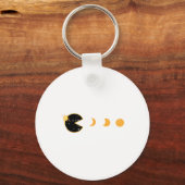 Solar Eclipse Gamer Eating Sun Retro Videogame Me Sleutelhanger (Voorkant)