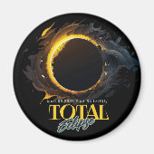 Solar Eclipse Gift 2024 Uw Stad Staat Zwart Magneet (Voorkant)