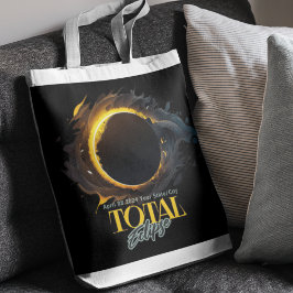 Solar Eclipse Gift 2024 Uw Stad Staat Zwart Tote Bag