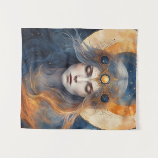 Solar Eclipse Godin Fantasy Print Wandkleed (Voorkant (horizontaal))