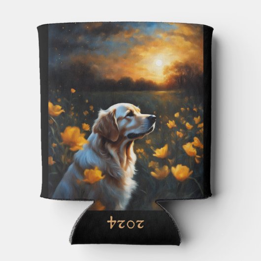 Solar Eclipse Golden Retriever Drink Blikjeskoeler (Achterkant)