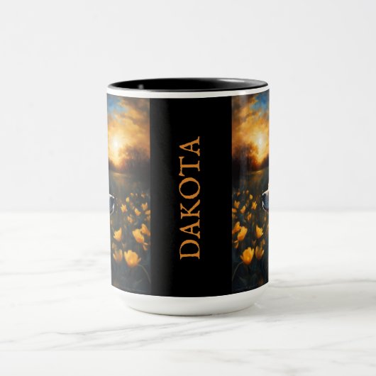 Solar Eclipse Golden Retriever Naam toevoegen Mok (Midden)