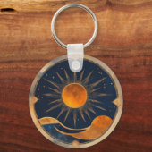 Solar Eclipse Graphic Art Tekst toevoegen Aangepas Sleutelhanger (Voorkant)