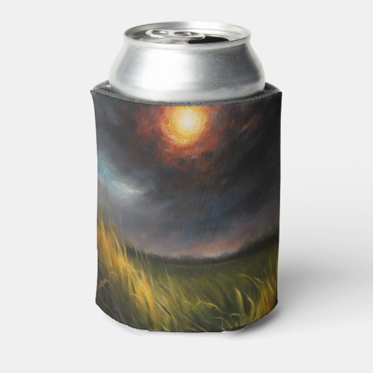 Solar Eclipse Grassland Prairie Naam toevoegen Blikjeskoeler (Blikje Achterkant)