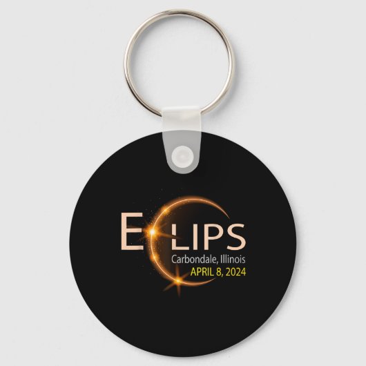 Solar Eclipse Illinois Carbondale USA Totality Apr Sleutelhanger (Voorkant)