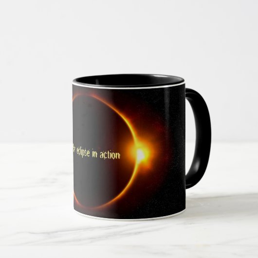 Solar Eclipse in actie Zwart 11 oz Combo Mok (Voorkant rechts)