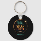 Solar Eclipse Indiana April 8 2024 Totaal Totaal Sleutelhanger (Voorkant)