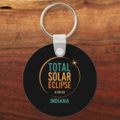 Solar Eclipse Indiana April 8 2024 Totaal Totaal Sleutelhanger (Voorkant)