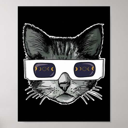 Solar Eclipse Kat Dragen Solar Eclipse Bril Poster (Voorkant)