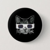 Solar Eclipse Kat Dragen Solar Eclipse Bril Ronde Button 5,7 Cm (Voorkant)