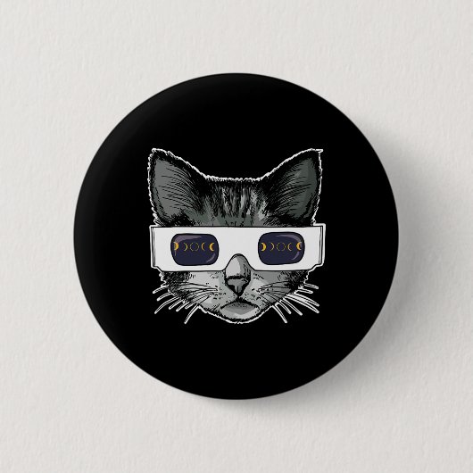 Solar Eclipse Kat Dragen Solar Eclipse Bril Ronde Button 5,7 Cm (Voorkant)