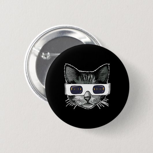 Solar Eclipse Kat Dragen Solar Eclipse Bril Ronde Button 5,7 Cm (Voorkant /achterkant)