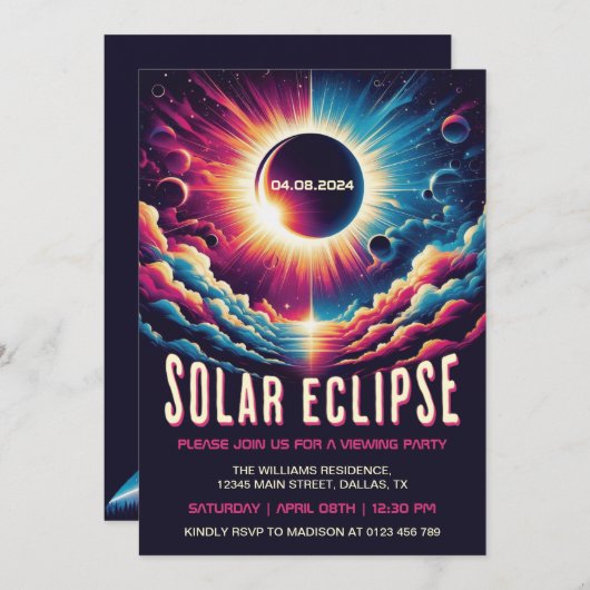 Solar Eclipse kijkfeest Kaart (Voorkant / Achterkant)