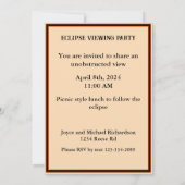 Solar Eclipse Kijkfeest Volledig  Kaart (Achterkant)