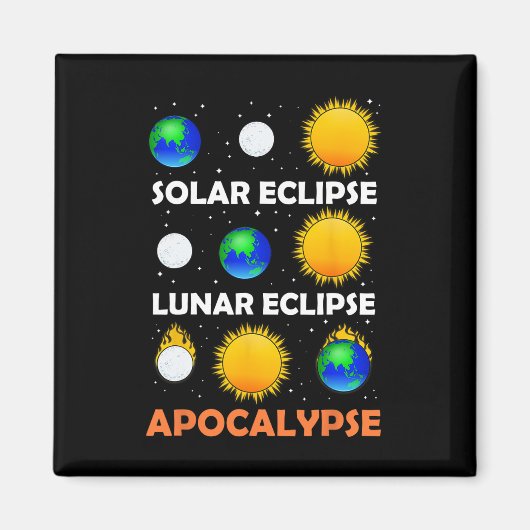 Solar Eclipse Maanwetenschap Leraar Ruimte Eclipse Magneet (Voorkant)