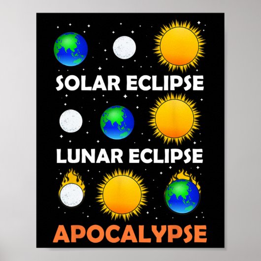 Solar Eclipse Maanwetenschap Leraar Ruimte Eclipse Poster (Voorkant)