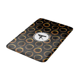 Solar Eclipse Mid-Century Modern Black & Gold Badmat