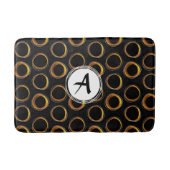 Solar Eclipse Mid-Century Modern Black & Gold Badmat (Voorkant)