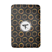 Solar Eclipse Mid-Century Modern Black & Gold Badmat (Voorkant Verticaal)