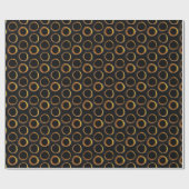 Solar Eclipse Mid-Century Modern Black & Gold Cadeaupapier (Vlak)