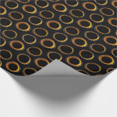 Solar Eclipse Mid-Century Modern Black & Gold Cadeaupapier (Hoek)