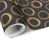 Solar Eclipse Mid-Century Modern Black & Gold Cadeaupapier (Rol Hoek)