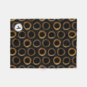 Solar Eclipse Mid-Century Modern Black & Gold Fleece Deken (Voorkant (Horizontaal))