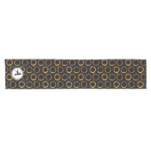 Solar Eclipse Mid-Century Modern Black & Gold Korte Tafelloper (Horizontaal)