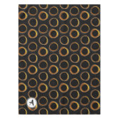 Solar Eclipse Mid-Century Modern Black & Gold Tafelkleed (Voorkant)