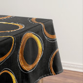Solar Eclipse Mid-Century Modern Black & Gold Tafelkleed (Voorbeeld)