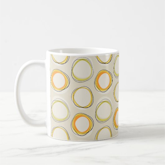 Solar Eclipse Mid-Century Modern - Black lines Koffiemok (Links)