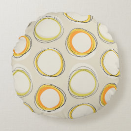 Solar Eclipse Mid-Century Modern - Black lines Rond Kussen