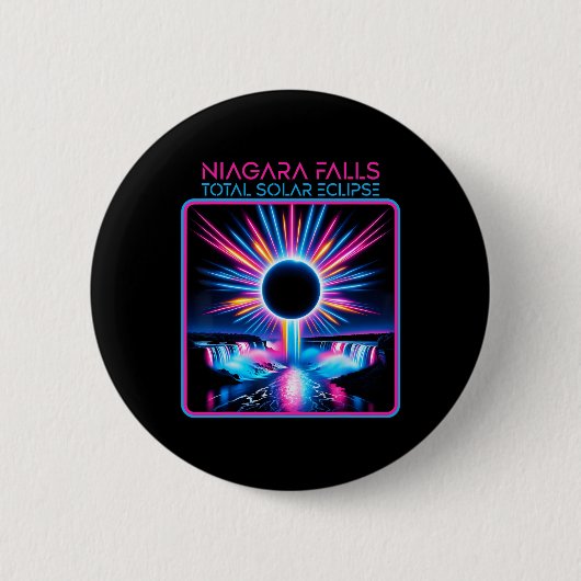 Solar Eclipse Niagara Herfsten Totality Event Souv Ronde Button 5,7 Cm (Voorkant)