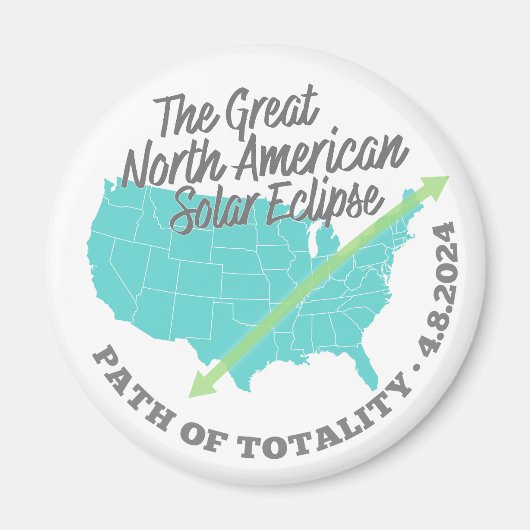 Solar Eclipse Path of Totality Verenigde Staten Magneet (Voorkant)