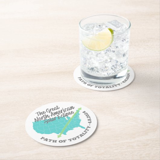 Solar Eclipse Path of Totality Verenigde Staten Ronde Kartonnen Onderzetter (Insitu)
