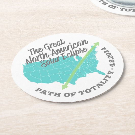 Solar Eclipse Path of Totality Verenigde Staten Ronde Kartonnen Onderzetter (Gebogen)