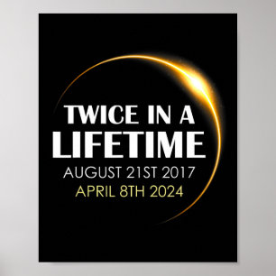 Solar Eclipse Plezier Twee keer in Leven 2024 Sola Poster
