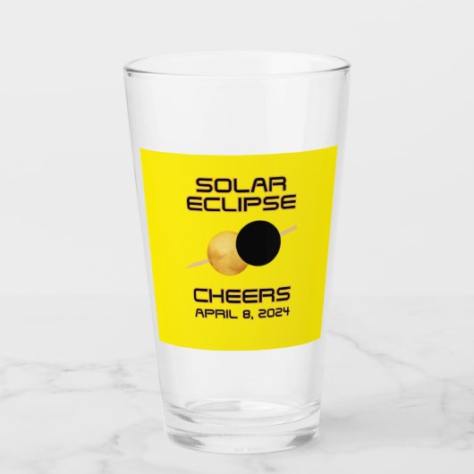 Solar Eclipse Proost 8 april 2024 Glas (Voorkant)