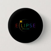 Solar Eclipse Rainbow 2024 Totale Zonsverduisterin Ronde Button 5,7 Cm (Voorkant)