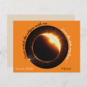 Solar Eclipse Realistisch Zwart sinaasappel Wit Feestdagenkaart (Voorkant / Achterkant)