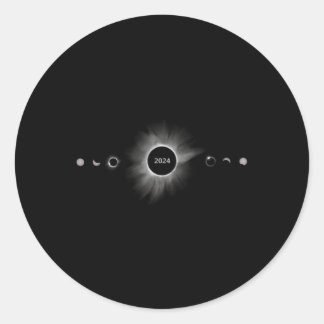 Solar Eclipse Shirt 2024 Phases Total Eclipse Ronde Sticker