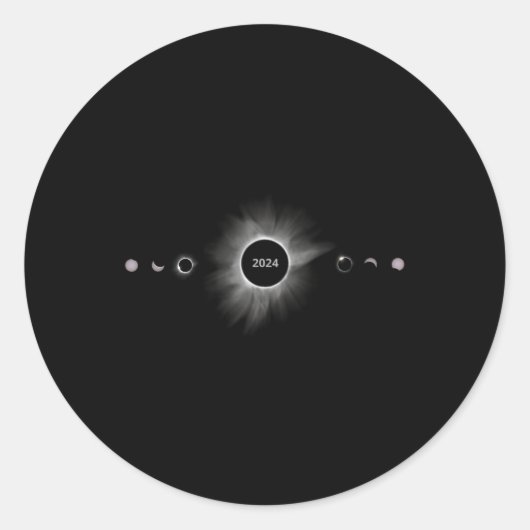 Solar Eclipse Shirt 2024 Phases Total Eclipse Ronde Sticker (Voorkant)