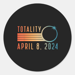Solar Eclipse Shirt april 8 2024 Totality Solar EC Ronde Sticker