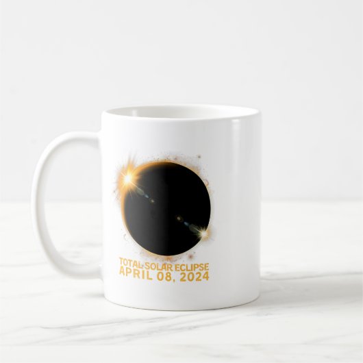Solar Eclipse T-shirt 2024 Totale Zonsverduisterin Koffiemok (Links)