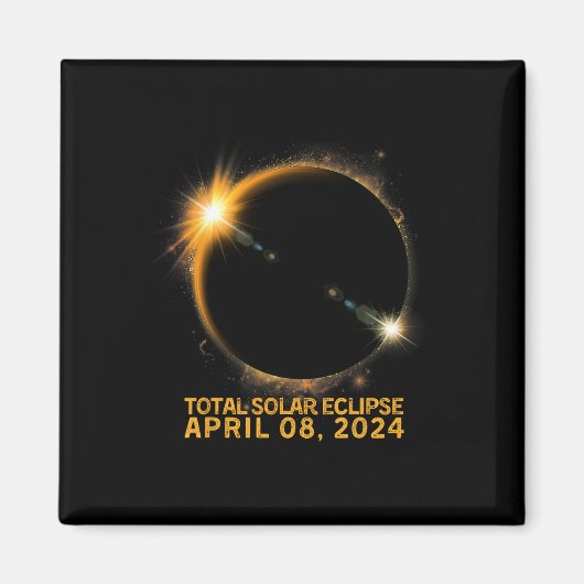 Solar Eclipse T-shirt 2024 Totale Zonsverduisterin Magneet (Voorkant)