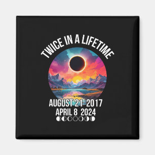 Solar Eclipse T-shirt twee keer in een leven april Magneet